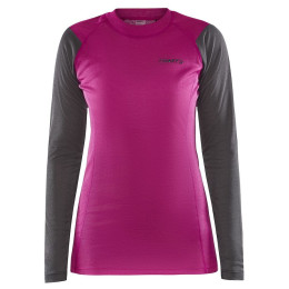 Ženska termo majica Craft Core Warm Baselayer Ls crna/ružičasta