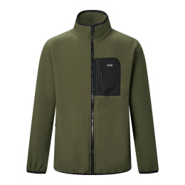 Muške funkcionalne majice dugih rukava Regatta Frankie Full Zip Fleece kaki DarkKhak/Blk