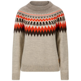 Ženski džemer Dale of Norway Losna Fem Sweater bež/crvena Birch Melange Coffee