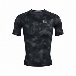 Muške funkcionalne majice Under Armour HG Armour Printed SS crna/siva Black/White