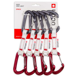 Pakiranje kompleta za penjanje Ocún Hawk Qd Wire Bio-Dyn-Ring 15 mm 10 cm 5-Pack crvena/siva