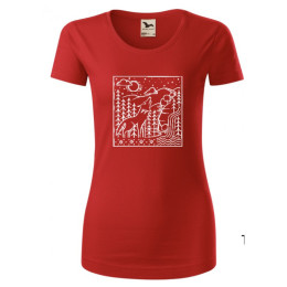 Ženska majica Česke parky Wolfie crvena