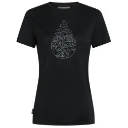 Ženska majica Icebreaker Women Merino 150 Tech Lite SS Tee Hike Path crna Black