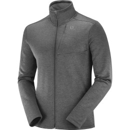 Muška dukserica Salomon Transition Full Zip Mid M tamno siva Black/heather
