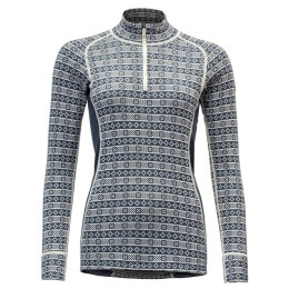 Ženska funkcionalna majica Devold Alnes Woman Half Zip Neck plava/bijela Night