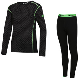 Dječji funkcionalni set Zulu Merino 240 Long crna/zelena Black/Green