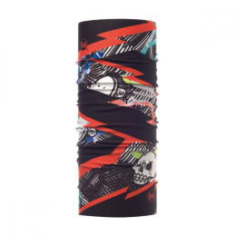 Dječji višenamjenski šal Buff Coolnet UV + Junior crna/crvena BoltyMulti