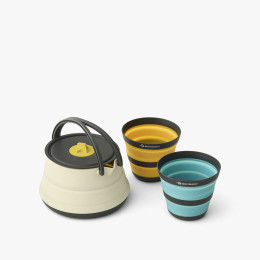 Set posuđa Sea to Summit Frontier UL Collapsible Kettle Cook Set 2P 3 Piece bež