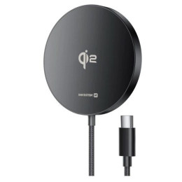 Bežični punjač Swissten MagPuck crna