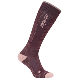 Ženske čarape Icebreaker Women Merino Blend Ski+ Medium OTC Mountain Contour Ljubičasta Java/Blush/Summ