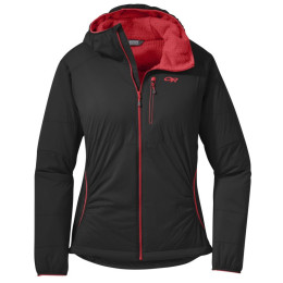 Ženska jakna Outdoor Research Ascendant Hoody crna Black/Flame