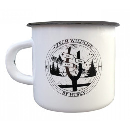 Šalica Husky 400 ml limena šalica bijela/crna Signpost