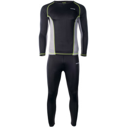 Muško termo rublje Hi-Tec Kamo set crna/siva Black/FrostGray/LimePunch