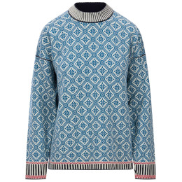 Ženski džemer Dale of Norway Langøy Fem Sweater plava/bijela Arctic Blue Offwhite