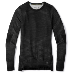 Ženska funkcionalna majica Smartwool W Intraknit Thermal Merino Base Layer Crew crna BLK/WHTE STRPE