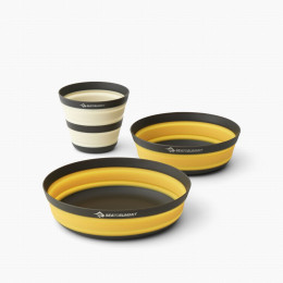 Set posuđa Sea to Summit Frontier UL Collapsible Dinnerware Set 1P 3 Piece žuta/bijela