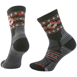 Ženske čarape Smartwool W Hike Light Cushion Retro Floral crna/narančasta CHARCOAL