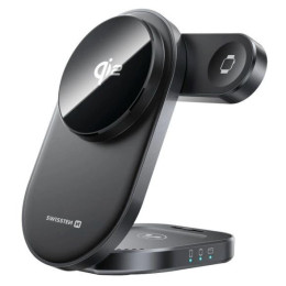 Bežični punjač Swissten MagBase 3-in-1 crna