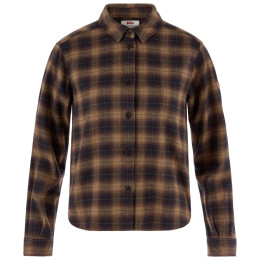 Ženska košulja Fjällräven Övik Boxy Flannel Shirt W smeđa Black-Wood Brown