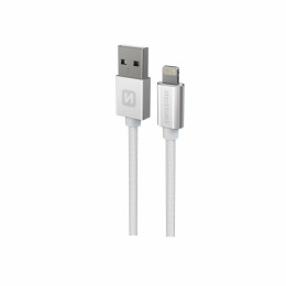 Kabeli za punjenje i sinhronizaciju Swissten Textile USB / Lightning 1,2 m srebrena stříbrná