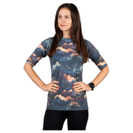 Ženska funkcionalna majica Drexiss All Alpine Peaks Merino Active plava/narančasta