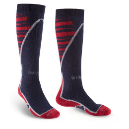 Muške dokoljenice Bridgedale Ski Midweight+ tamno plava navy/red/042