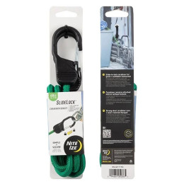 Guma za vezivanje Nite Ize Slide Lock Carabiner Bungee 48" zelena Zelená