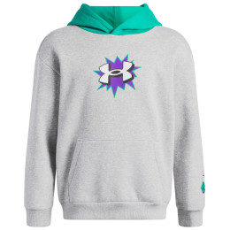Dječja funkcionalna majica Under Armour UA B Rival FLC Graphics Hd Mod Gray Light Heather svijetlo siva Mod Gray Light Heather / Geode Green / White