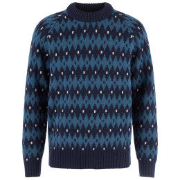 Muški džemper Fjällräven Övik Jacquard Knit M plava Dark Navy-Indigo Blue