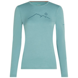 Ženska funkcionalna majica Icebreaker Women Merino 200 Oasis LS Crewe Rainer Ridge svijetlo plava Hydro