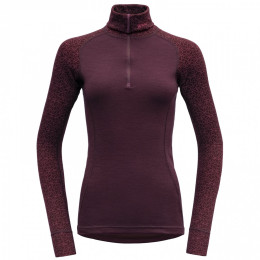 Ženska funkcionalna majica Devold Duo Active Merino 205 Z.Neck crvena Port