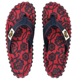 Japanke Gumbies Islander Flip-Flops - Red & Blue Rose