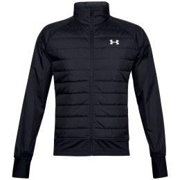 Muška jakna Under Armour Run Insulate Hybrid Jacket crna Black/Black/Reflective