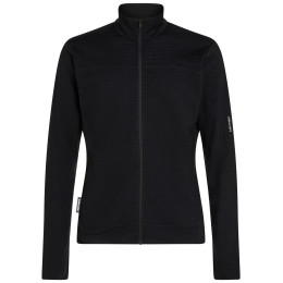 Muške funkcionalne majice dugih rukava Icebreaker Men Merino Blend 300 RealFleece™ Descender LS Zip crna Black