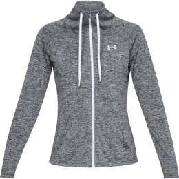 Ženska dukserica Under Armour Tech Twist FZ crna Black/White/MetallicSilver
