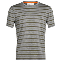 Muška majica Icebreaker Mens Wave SS Tee Stripe siva