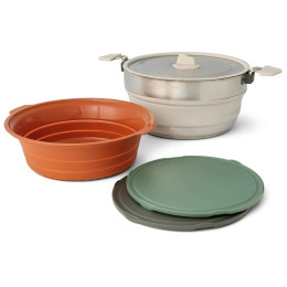 Set posuđa Sea to Summit Detour Essentials Camp Kitchen Kit 4 Piece srebrena/zelena