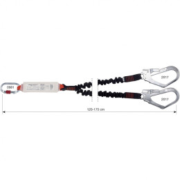 Ublaživač pada Camp Shock Absorber Rewind Double 120-175 cm + 0981 + 2x2017 srebrena