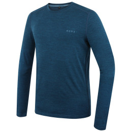 Muška majica MOOA MerinoSilk 160 long plava lagoon blue melange