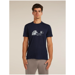 Muške funkcionalne majice Icebreaker Merino Blend Core SS Tee Canoe Companions tamno plava MIDNIGHT NAVY