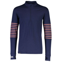Muške funkcionalne majice Mons Royale Alta Tech Half Zip plava Navy/AlpineStripe