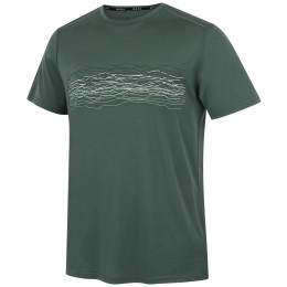 Muška majica MOOA Merino Lyolite Waves 150 Short zelena dusty green