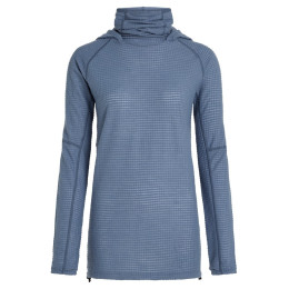 Ženska dukserica Icebreaker Wom Mer 400 RealFleece Grid Pulover Hood plava/siva Dawn