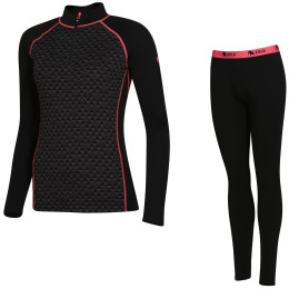 Ženski funkcionalni set Zulu Merino 240 Zip Long crna/ružičasta Black/Pink