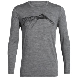 Muška majica Icebreaker Mens Tech Lite LS Crewe siva GritstoneHthr