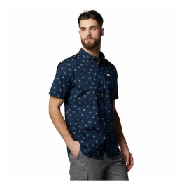 Muška košulja Columbia Rapid Rivers™ Printed Short Sleeve Shirt tamno plava Collegiate Navy Deserted
