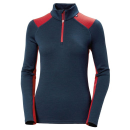 Ženska termo majica Helly Hansen W Lifa Merino Midw 1/2 Zip tamno plava