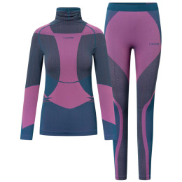 Žensko termo rublje Viking Fusion Lady Set plava / ljubičasta turquise/fuchsia