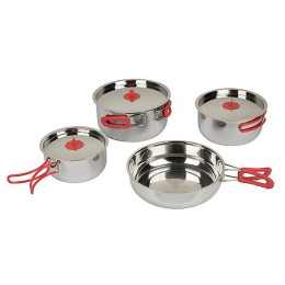 Set posuđa Bo-Camp Set Of Pans Travel 4 srebrena Silver