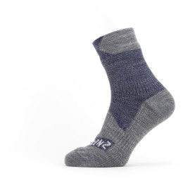 Vodootporne čarape SealSkinz Bircham siva/plava Navy Blue/Grey Marl